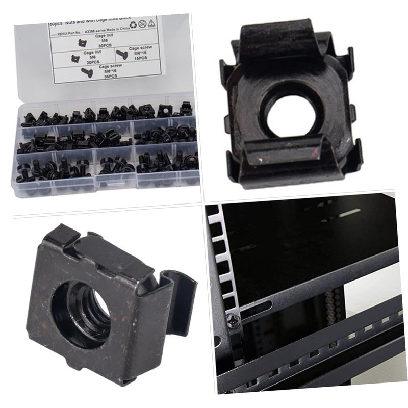 Black Plated Corrosion Resistant Cage Screws Kit for Server Racks Cabinets and Chassis Assembly - Image 2